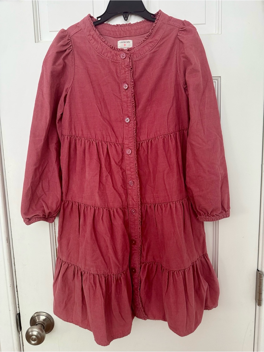 JCrew Crewcuts Girls Corduroy Dress Dusty Rose Back To School 100% Cotton Sz 8